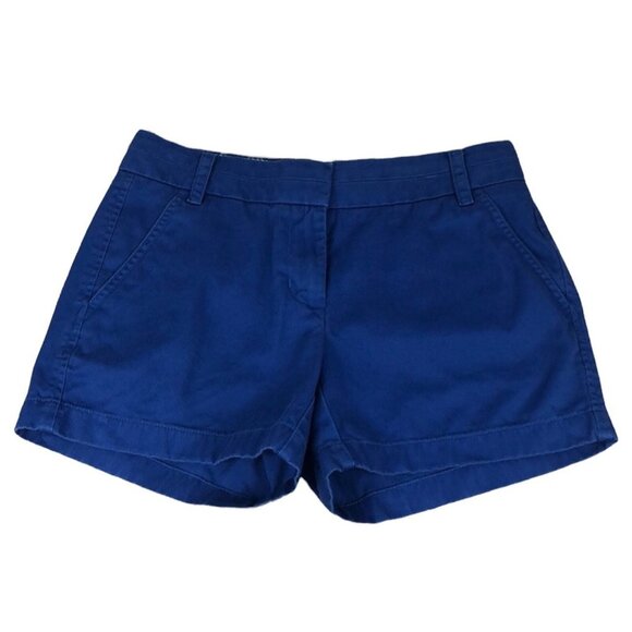 J Crew shorts Women’s chino Flat Front cuffed blue size 0 - Picture 1 of 8